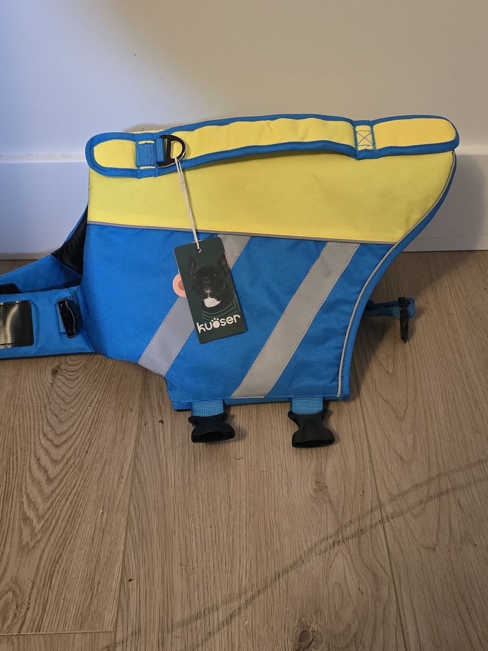 Blue & Yellow Reflective Dog Life Jacket